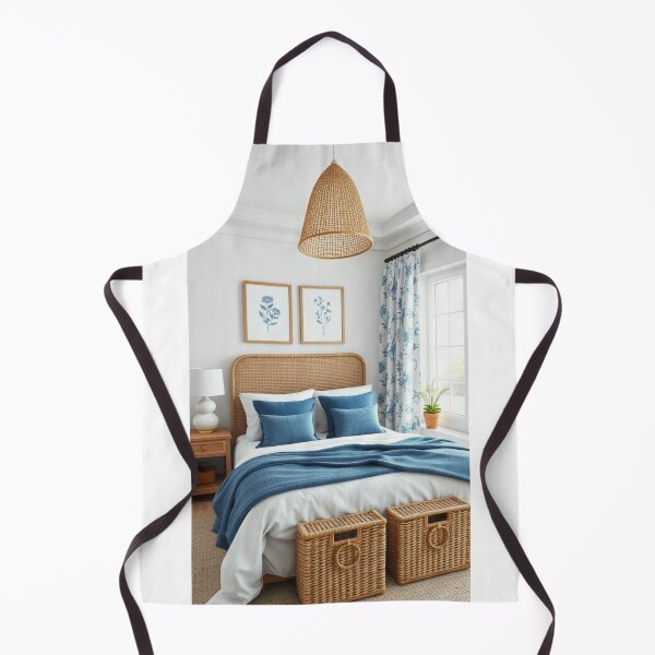 Item preview, Mediterranean Coastal Bedroom with Woven Textures designed and sold by Jade Ado.
