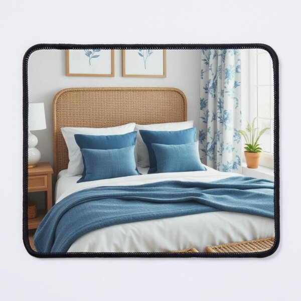Item preview, Mediterranean Coastal Bedroom with Woven Textures designed and sold by Jade Ado.