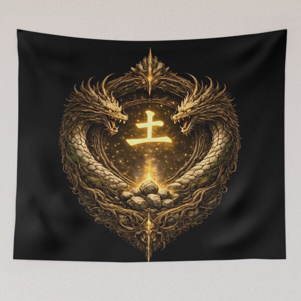 Item preview, Earth Dragon Circle – Chinese Character Tu Earth Element designed and sold by ChineseMystical.