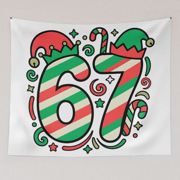 Item preview, viral 67 christmas elf hat six seven meme design designed and sold by ArtDesignTp.