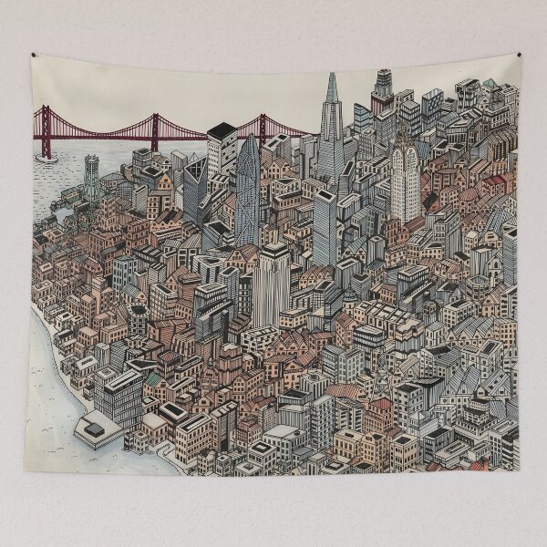Item preview, California San Francisco map drawing designed and sold by oliver polanski.