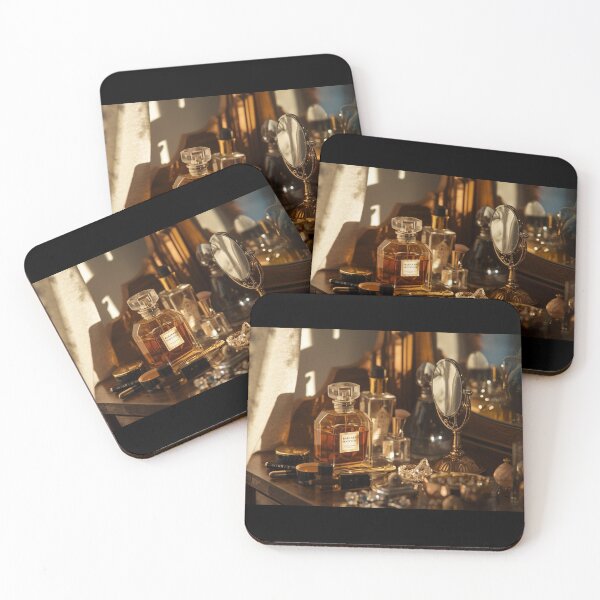Item preview, Golden Vanity Aesthetic – Vintage Perfume & Jewelry Still Life designed and sold by CollectedChaos.
