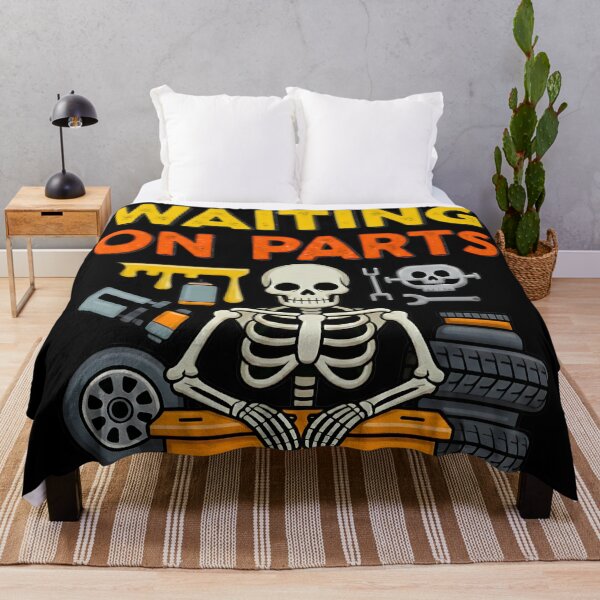 Item preview, waiting on parts skeleton funny auto technician art designed and sold by ArtDesignTp.