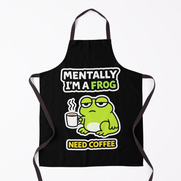 Item preview, Mentally I’m a Frog Need Coffee – Funny Tired Frog Meme designed and sold by VibeOffline Studio.