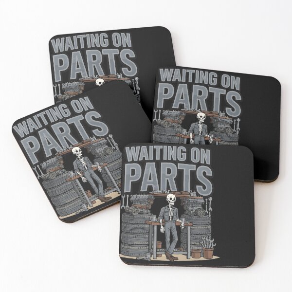 Item preview, skeleton waiting on parts funny garage mechanic art designed and sold by ArtDesignTp.