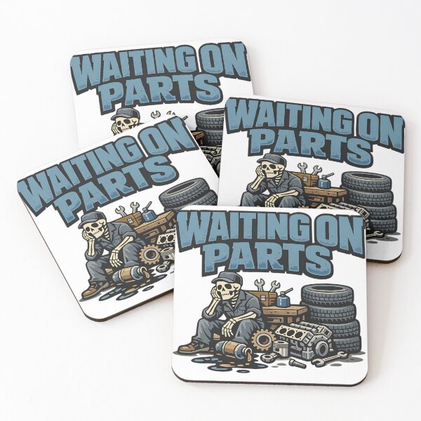 Item preview, funny waiting on parts skeleton auto mechanic design designed and sold by ArtDesignTp.