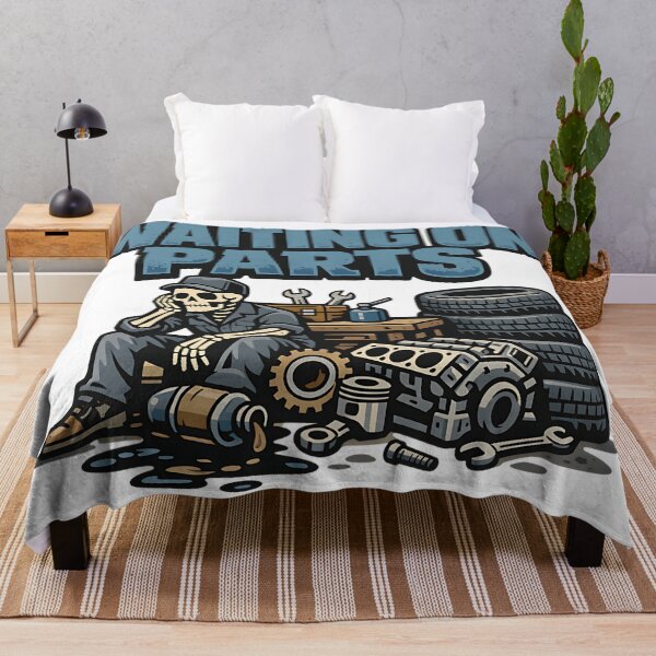 Item preview, funny waiting on parts skeleton auto mechanic design designed and sold by ArtDesignTp.
