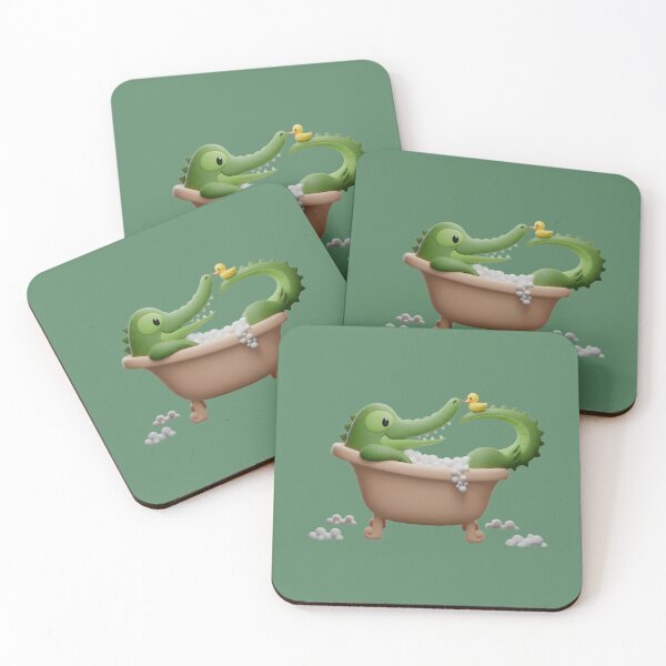 Item preview, Quiet Bath Time - Soft Crocodile Illustration designed and sold by Kokoristudio.