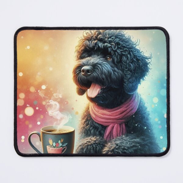 Item preview, Portuguese Water Dog Drinking Coffee designed and sold by The Coffee Critters.