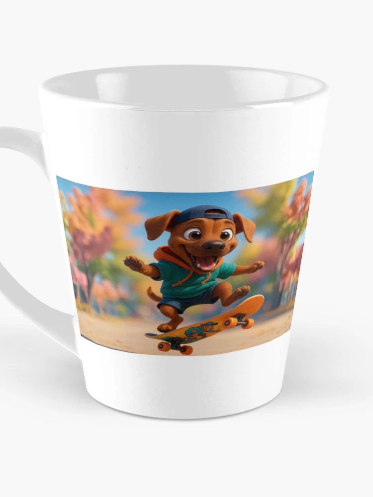 Thumbnail 3 von 4, Kaffeebecher, Skater Rhodesian Ridgeback designt und verkauft von Sillytoe.