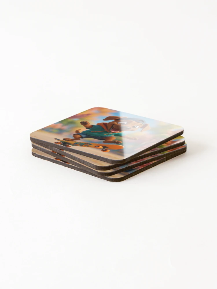 Thumbnail 4 of 5, Coasters (Set of 4), Skater Rhodesian Ridgeback designed and sold by Sillytoe.
