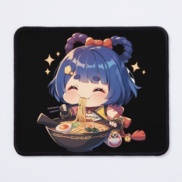 Item preview, Xiangling Genshin Impact Chibi Kawaii Ramen Noodle Slurp designed and sold by mildaclairmo.