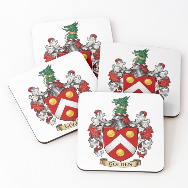 Item preview, The Golden Family Coat of Arms designed and sold by BagTown Clans.