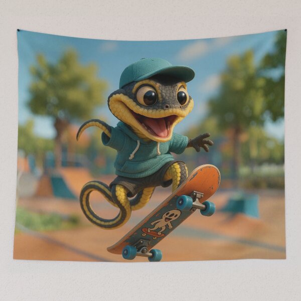 Item preview, Skater Ribbon Snake designed and sold by Sillytoe.