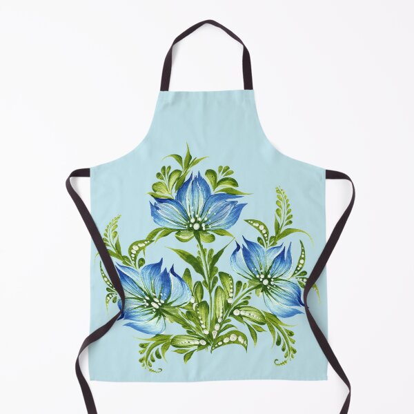 Item preview, Bouquet of delicate-blue flowers, Ukraine art, Petrykivka style, author's drawing designed and sold by Sunflower-7.