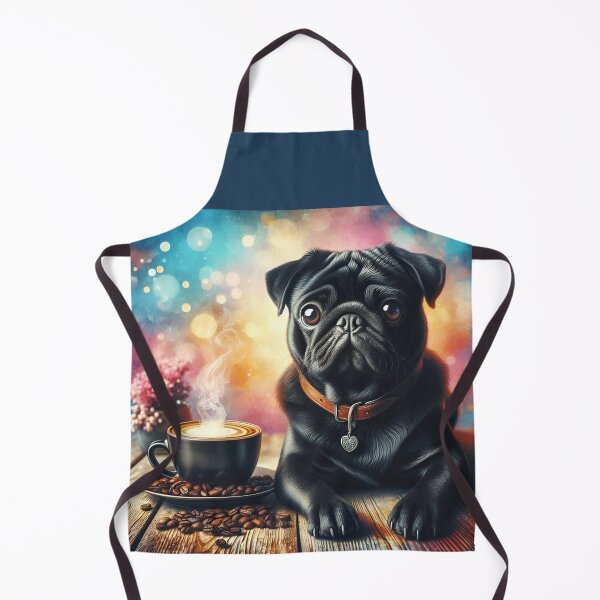 Item preview, Black Pug Drinking Coffee designed and sold by The Coffee Critters.