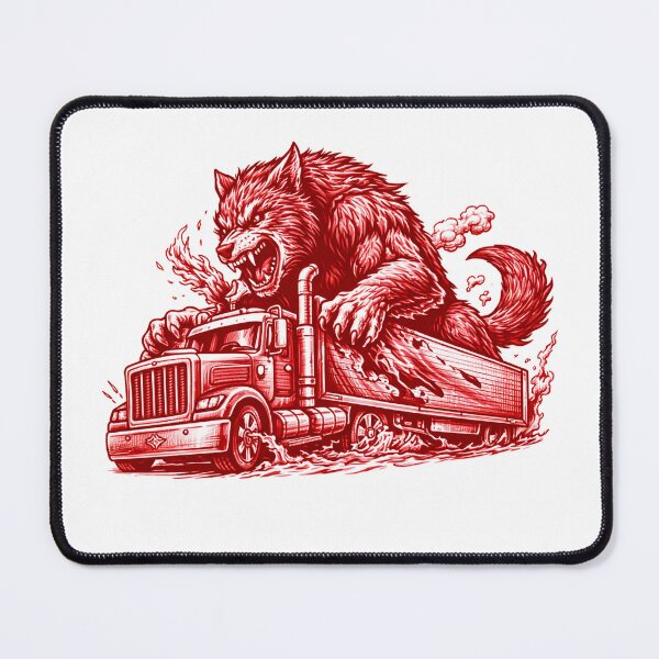 Item preview, Giant Wolf Attacking Truck Sticker designed and sold by PIXEL POP DESIGNS - Beyond the Norm!.