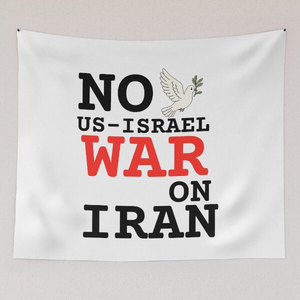 Item preview, No US Israel War On Iran Peace Protest Anti War Message designed and sold by Ali-printshop.