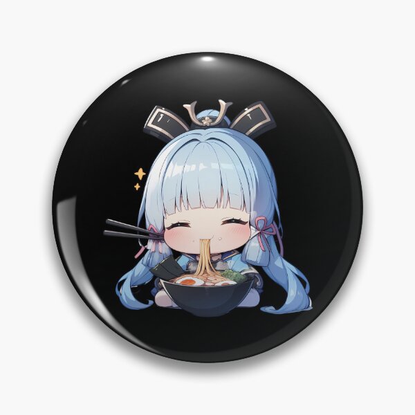 Item preview, Kamisato Ayaka Genshin Impact Chibi Kawaii Ramen Noodles designed and sold by mildaclairmo.
