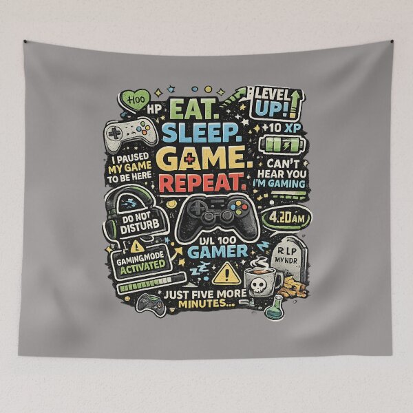 Item preview, Eat Sleep Game Repeat designed and sold by bysaintclaire.