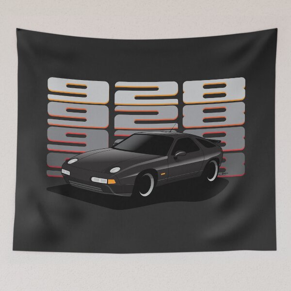 Item preview, Black 928 GTS retro Illustration designed and sold by blackdogshop.