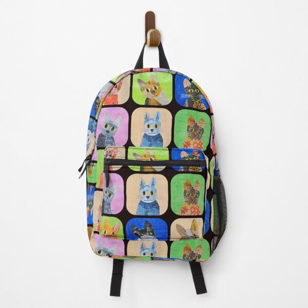Item preview, Collaged cats in a pattern repeat designed and sold by RachelHayesArt.