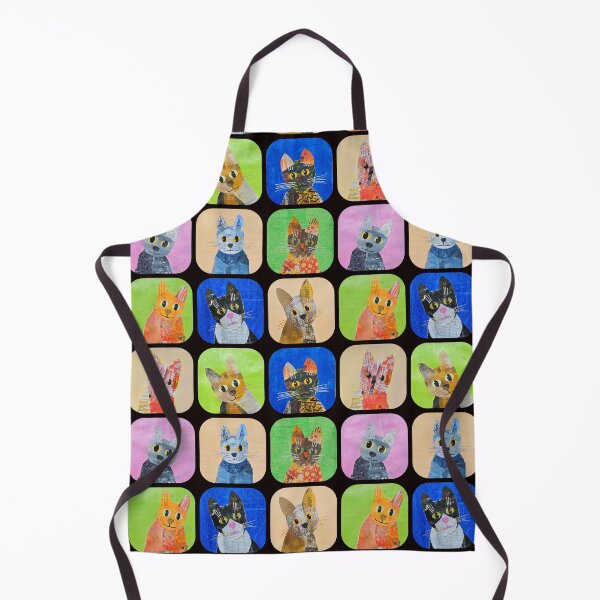 Item preview, Collaged cats in a pattern repeat designed and sold by RachelHayesArt.