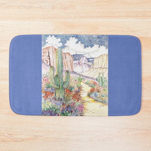 Item preview, Desert Path with Cacti and Flowers designed and sold by PallaviS.