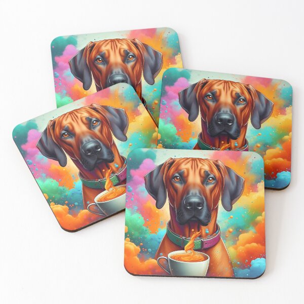 Item preview, Rhodesian Ridgeback Drinking Coffee designed and sold by The Coffee Critters.