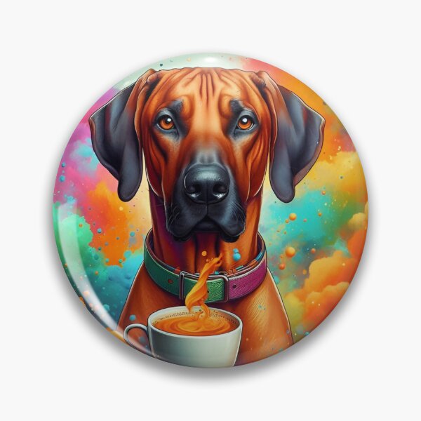 Item preview, Rhodesian Ridgeback Drinking Coffee designed and sold by The Coffee Critters.