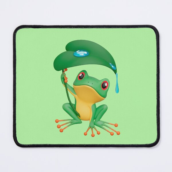 Item preview, Leaf Umbrella Frog - Little frog with a leaf umbrella designed and sold by Kokoristudio.