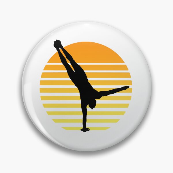 Item preview, Retro Calisthenics Handstand Silhouette - Vintage Sunset Fitness designed and sold by siempredesign.
