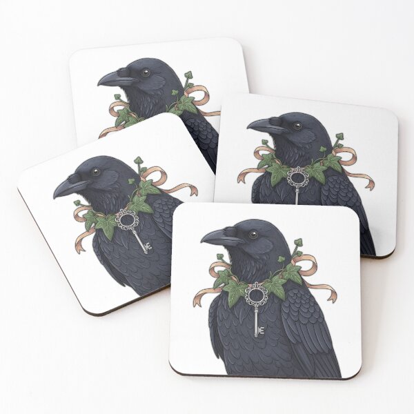 Item preview, Crow with Silver Key Brooch and Ivy Ribbon Collar designed and sold by pumsquare.