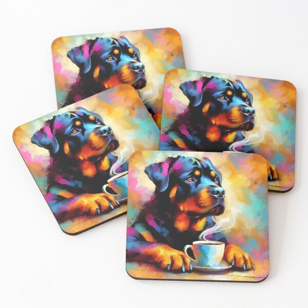 Item preview, Rottweiler Drinking Coffee designed and sold by The Coffee Critters.