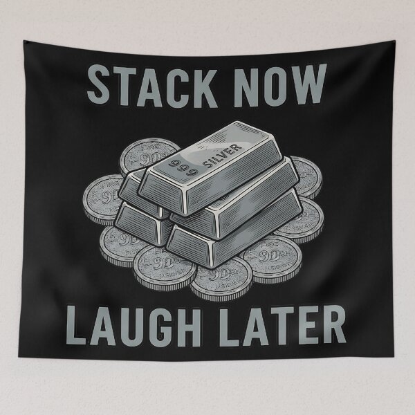 Item preview, funny silver stacking stack now laugh later design designed and sold by ArtDesignTp.
