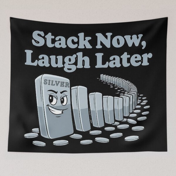 Item preview, stack now laugh later funny silver stacker design designed and sold by ArtDesignTp.