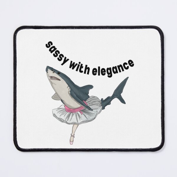 Item preview, Ballerina Shark Saying “Sassy with Elegance” | Cute & Funny Shark Sticker designed and sold by JolaDesignss.
