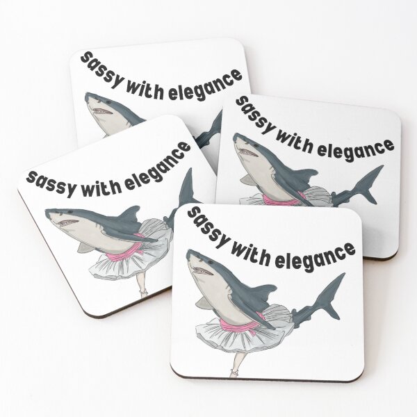 Item preview, Ballerina Shark Saying “Sassy with Elegance” | Cute & Funny Shark Sticker designed and sold by JolaDesignss.