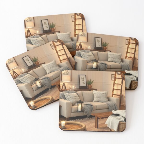 Item preview, Warm Neutral Living Room with Organic Decor designed and sold by Jade Ado.