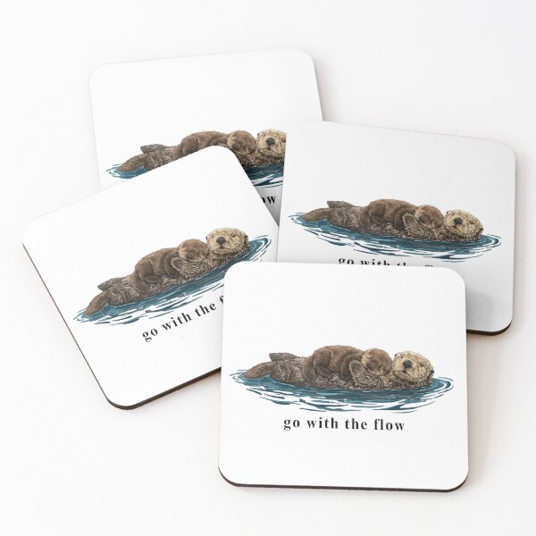 Item preview, Cute Sea Otter Mother Sleeping Pup Ocean Wildlife Love designed and sold by Ali-printshop.