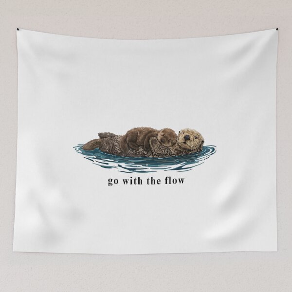 Item preview, Cute Sea Otter Mother Sleeping Pup Ocean Wildlife Love designed and sold by Ali-printshop.