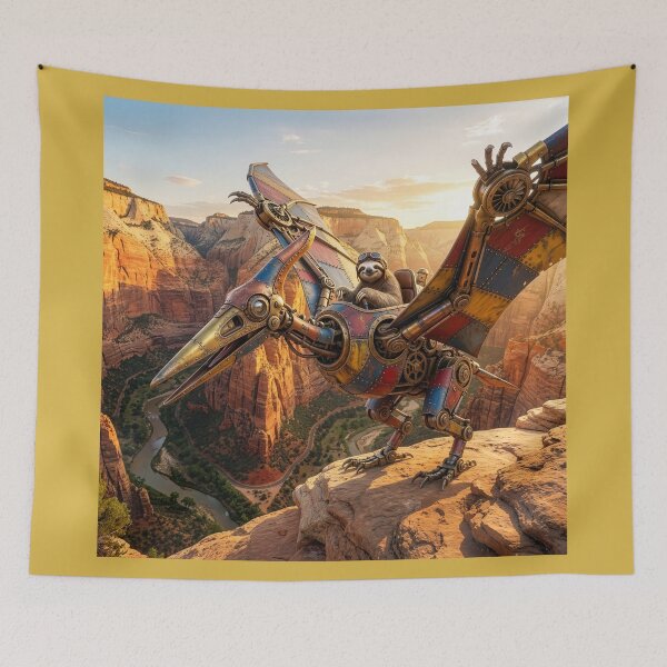 Item preview, Sloth Takes Off in His Pterodactylmobile designed and sold by Tridentulus.