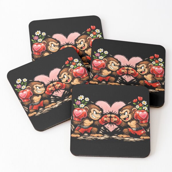 Item preview, Funny Punch Monkey Love Fight – Cute Boxing Monkey Cartoon designed and sold by Yasmine Mohammed.