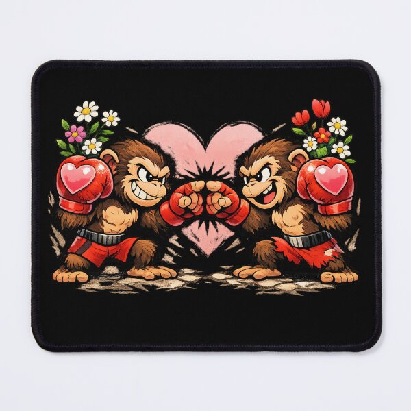 Item preview, Funny Punch Monkey Love Fight – Cute Boxing Monkey Cartoon designed and sold by Yasmine Mohammed.