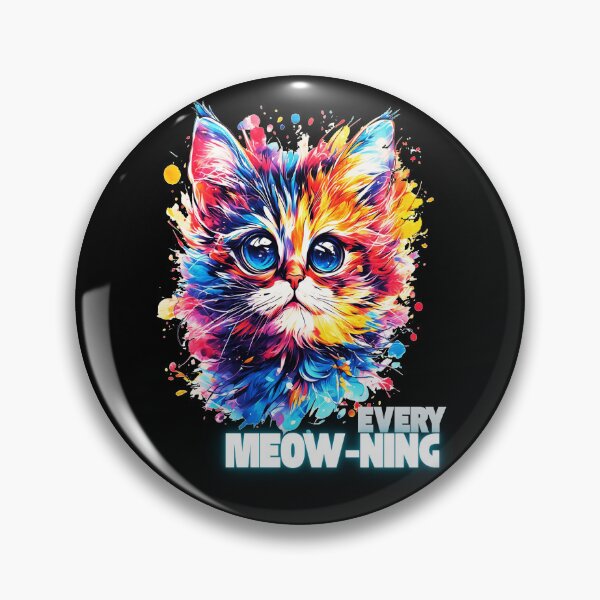 Item preview, Every Meow-ning Colorful Cat – Cute Watercolor Cat Pun Design designed and sold by CreatiWorks.