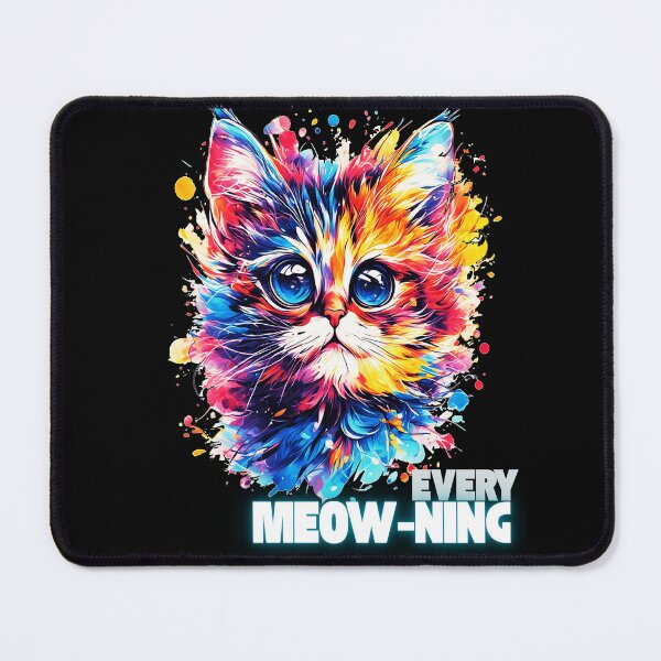 Item preview, Every Meow-ning Colorful Cat – Cute Watercolor Cat Pun Design designed and sold by CreatiWorks.