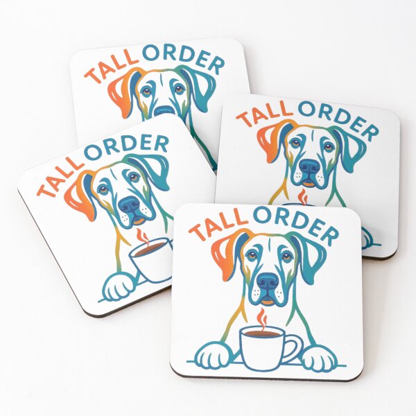 Item preview, Great Dane Drinking Coffee Tall Order designed and sold by The Coffee Critters.
