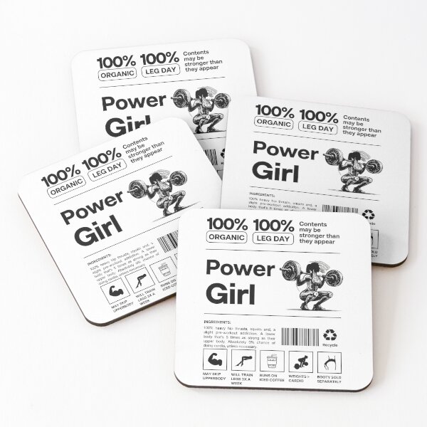 Item preview, Power Girl Gym Ingredients Nutrition Facts - Funny Fitness Squat Art designed and sold by Ahmed-G-Designs.