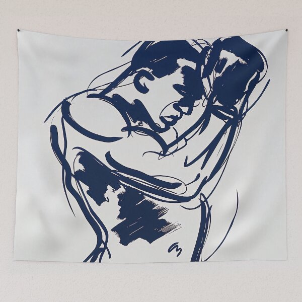 Item preview, Boxer - Blue Abstract Art designed and sold by shadow-bloom.