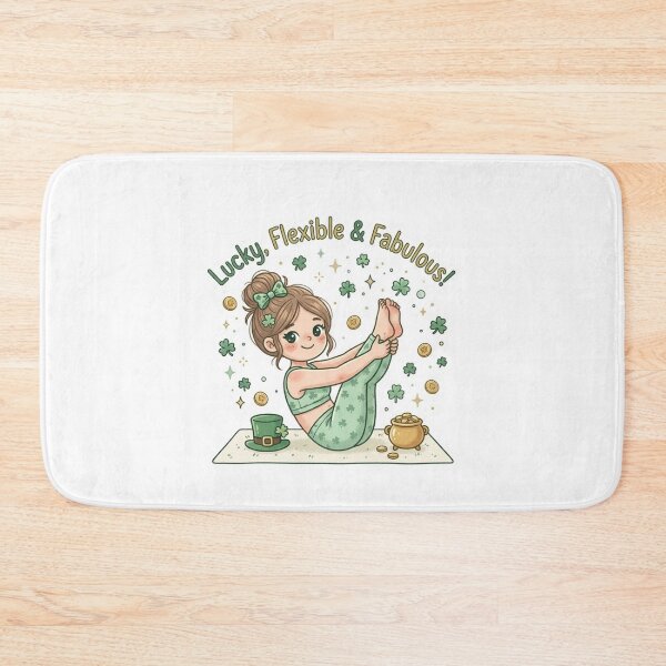 Item preview, St. Patrick’s Day Pilates Girl | Lucky Flexible & Fabulous | Cute Kawaii Shamrock Fitness Design designed and sold by TeeUp2.